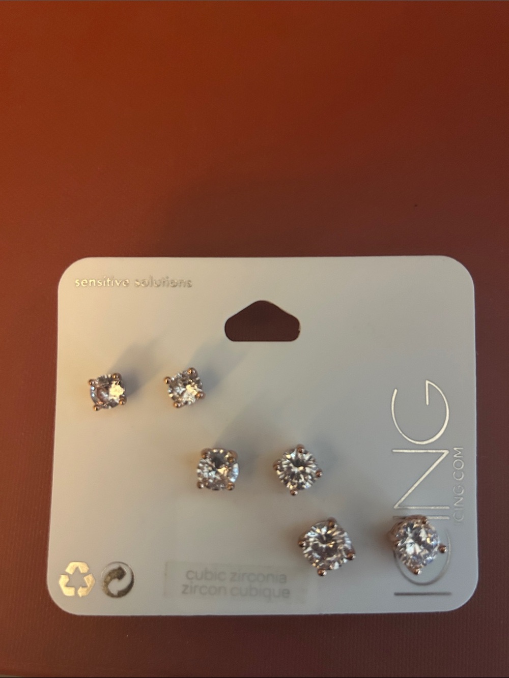 Icing Rose Gold and Clear Cubic Zirconia Stud Earring Set - 3 Pairs